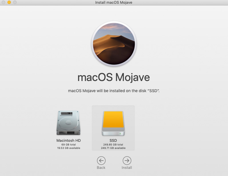 mac mojave installed on external m.2 nvme ssd