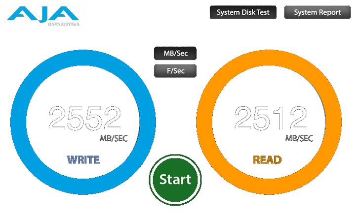 the performance of na622tb3 up to 2500 mb per second which is tested via AJA test